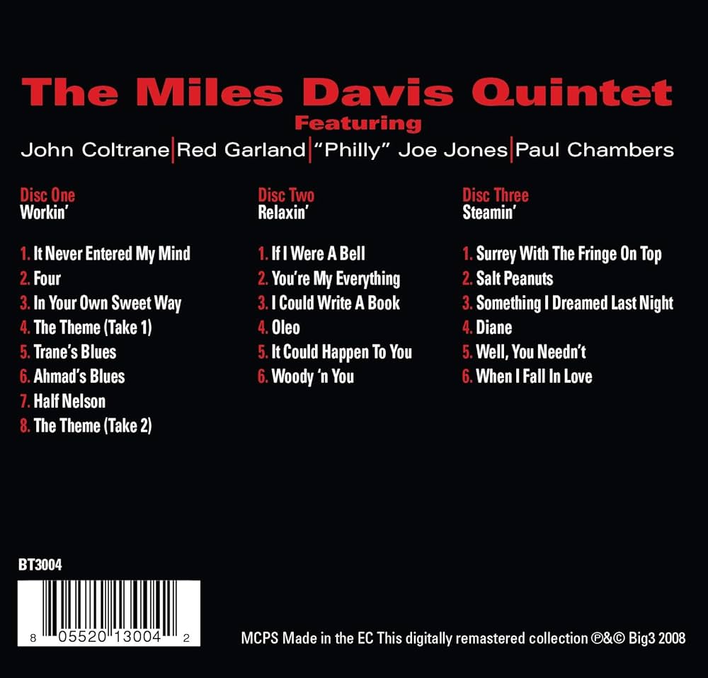 マイルス・デイヴィス四部作セット（クッキン、ワーキン、スティーミン、リラクシン） Walkin', Cookin', Relaxin', Workin' & Steamin' : Miles Davis